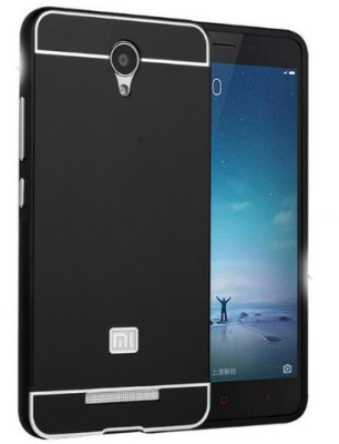 Добави още лукс Бъмпъри за телефони Луксозен алуминиев бъмпър с твърд гръб за XIAOMI Redmi Note 2 черен